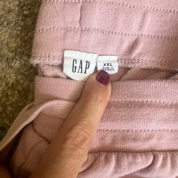 GAP Dusty Pink Drawstring Sweatpants with Gold Logo - Picture 2 of 3